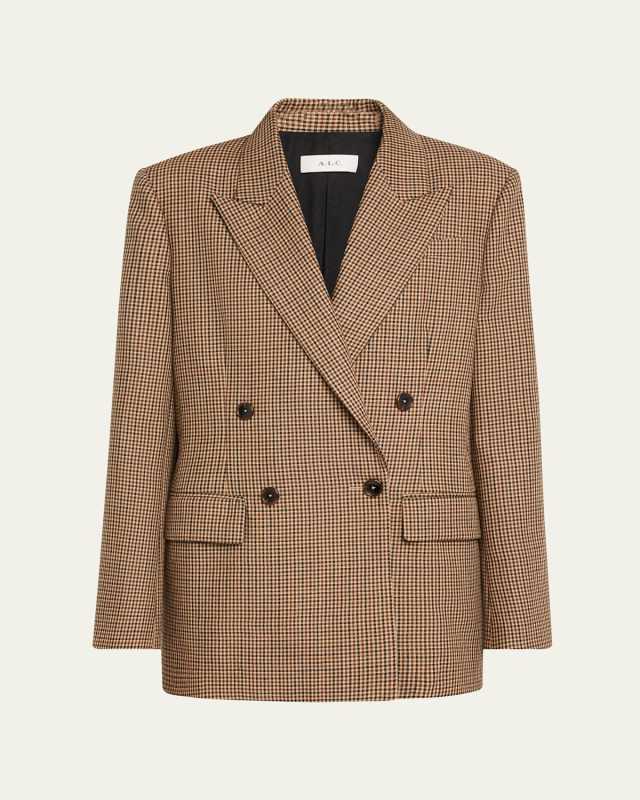 Calla Check Double-Breasted Jacket